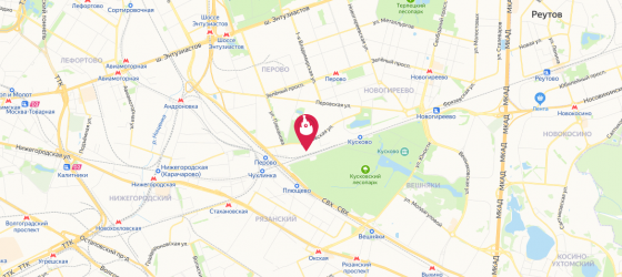 Расположение ЖК "Кусковская,12" на карте Москвы.